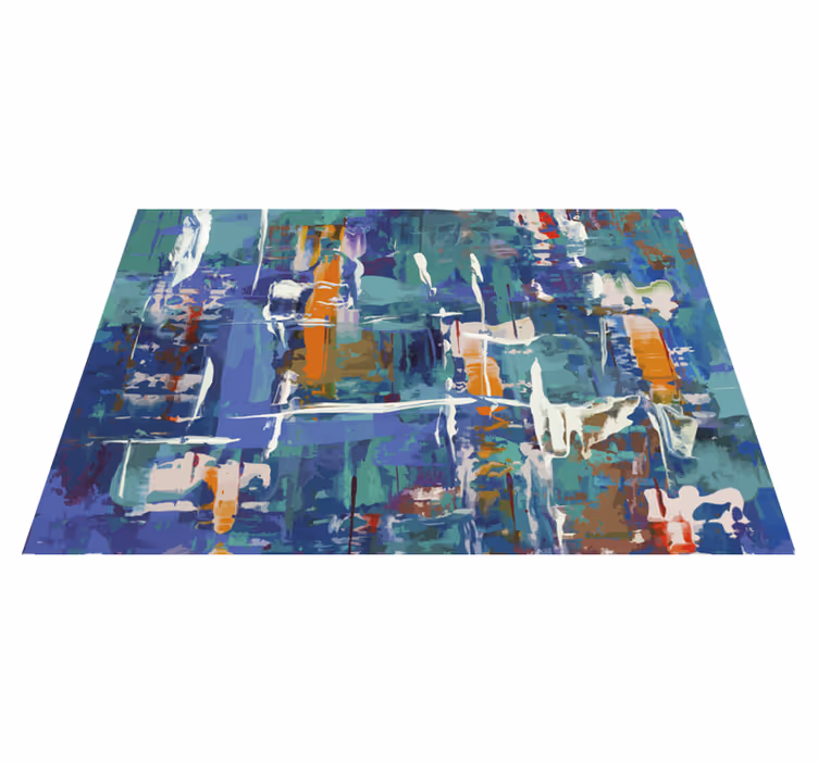 Barevné abstraktní šplouchnutí vinylový koberec - TenStickers