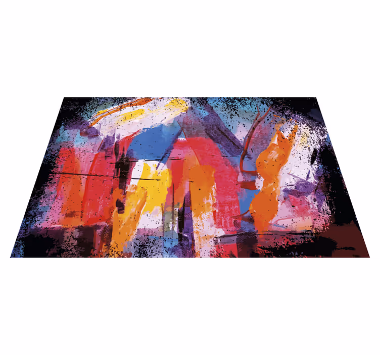 Abstraktní malba barevný moderní vinylový koberec - TenStickers