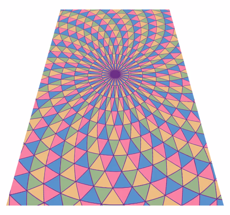 Barevné trojúhelníkové víry Geometrický vinylový koberec - TenStickers