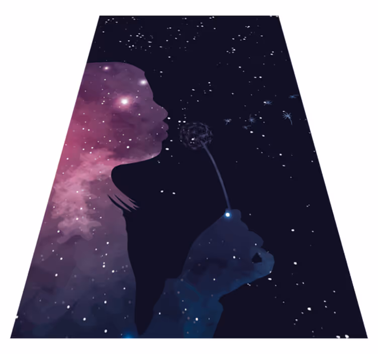 Vesmír dívka dospívající vinylový koberec - TenStickers