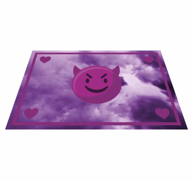 Usmívající se ďábelský emoji Vinylový koberec pro teenagery - TenStickers