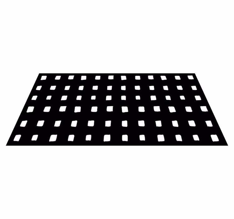 černobílý čtvercový vzor Minimalistický vinylový koberec - TenStickers