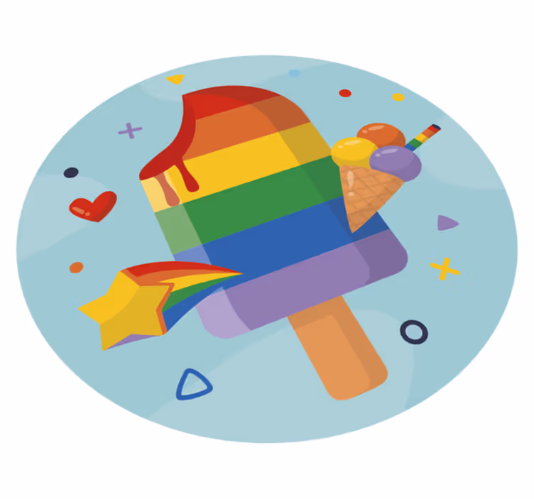 Ledové lízátka duhový moderní vinylový koberec - TenStickers