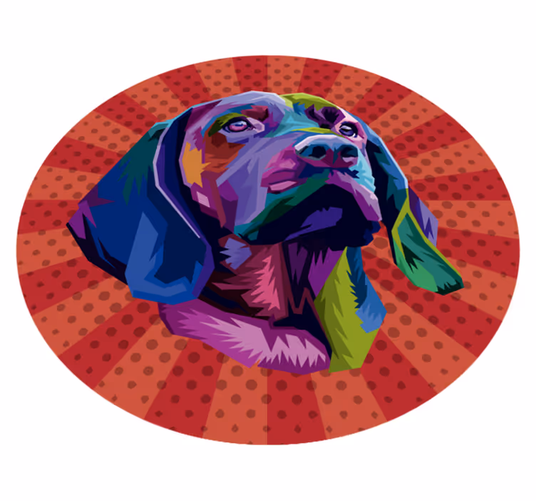 Barevný portrét psa Zvířecí vinylový koberec - TenStickers