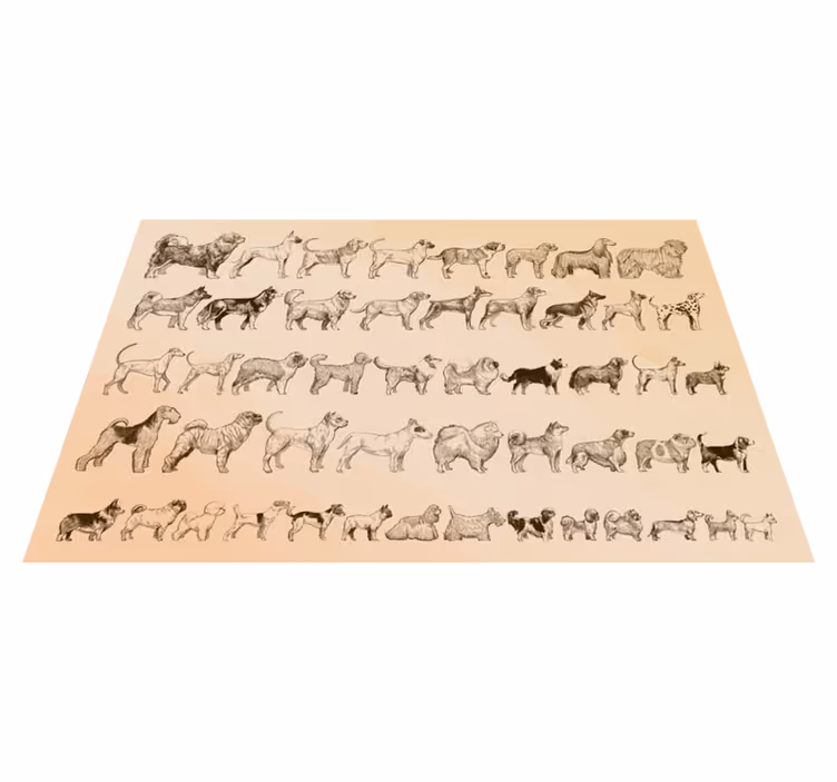 Ilustrace béžového psa Zvířecí vinylový koberec - TenStickers