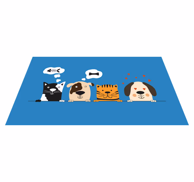 Vykukující vinylové koberce pro psy a kočky - TenStickers