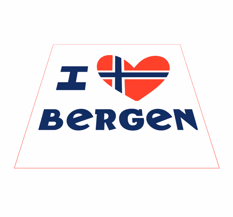 Mám rád severský vinylový koberec bergen norsko heart - TenStickers