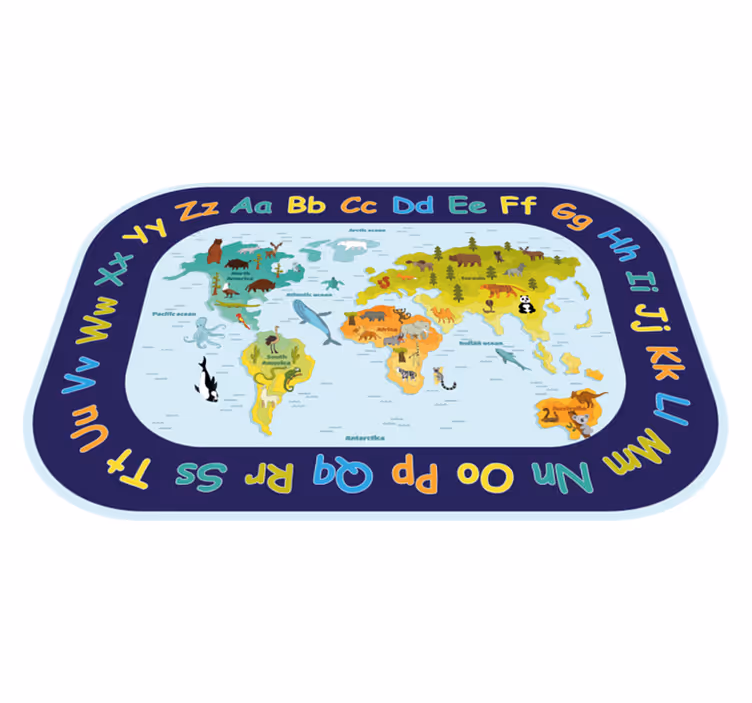 Pro děti s kobercem mapy světa abecedy - TenStickers