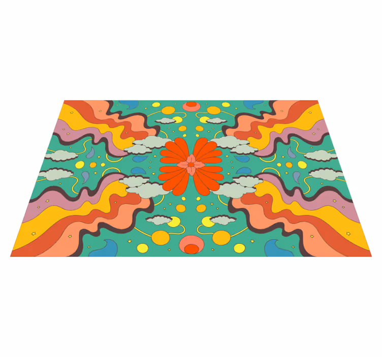 Psychedelický vinylový koberec moderního umění - TenStickers