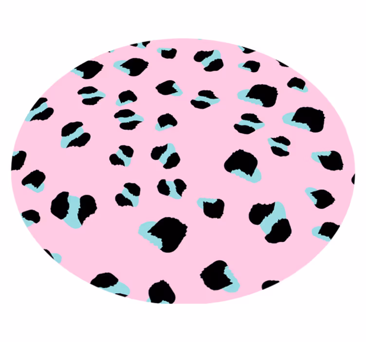 Růžové leopardí skvrny Vinylový koberec se zvířecím potiskem - TenStickers