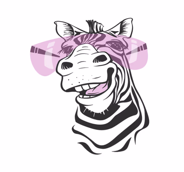 Usmívající se zebra Zvířecí vinylový koberec - TenStickers