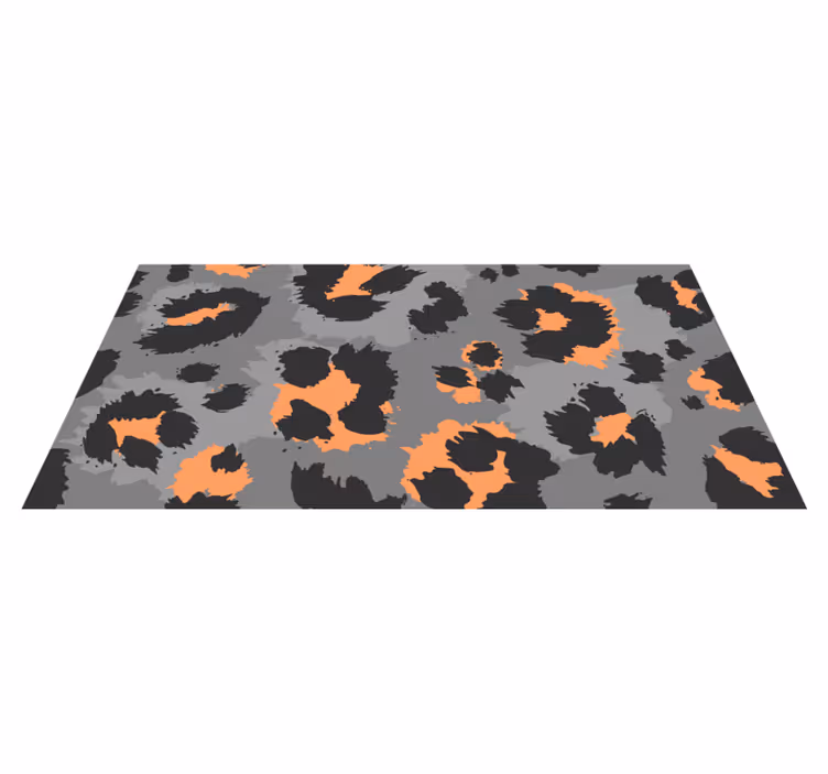 Vinylový koberec ze šedé leopardí kůže se zvířecím potiskem - TenStickers