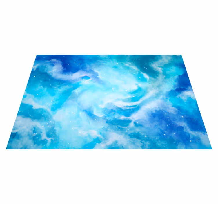 Modrý aquarelle moderní vinylový koberec - TenStickers