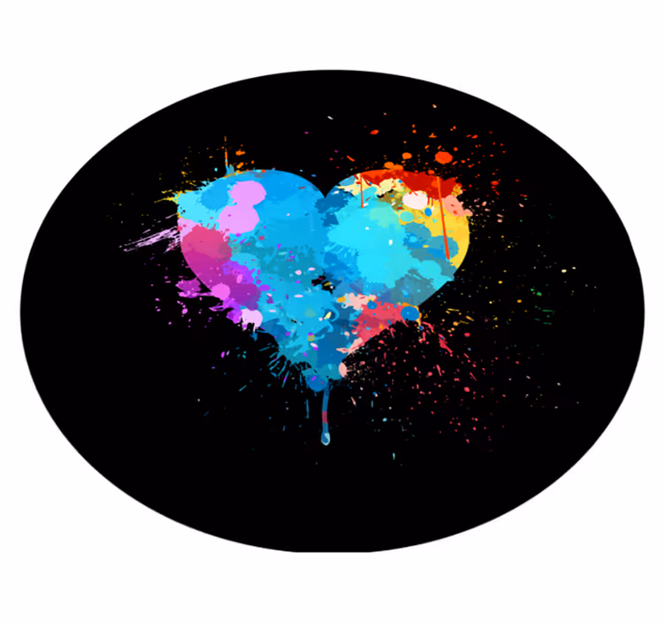 Barevné srdce splash Vinylový koberec pro teenagery - TenStickers