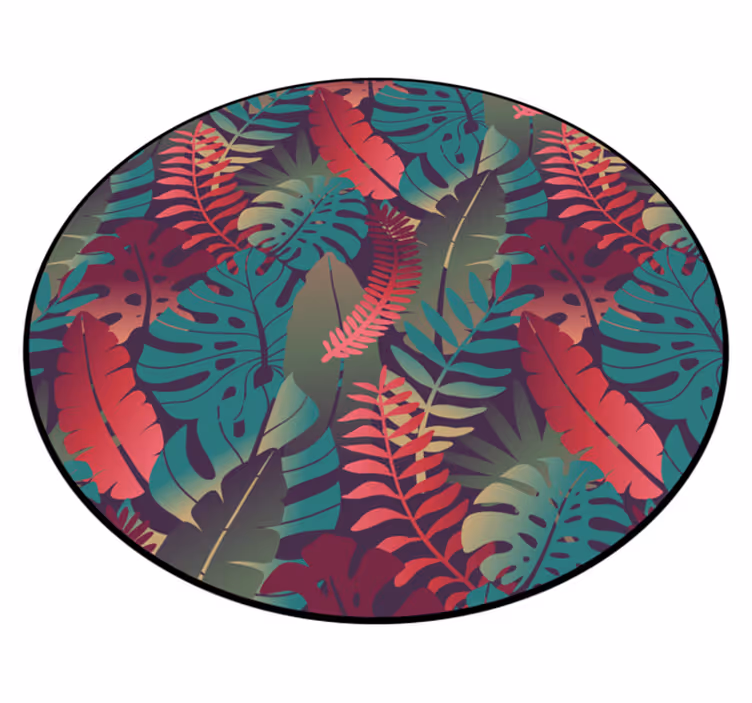 Kruhový květinový exotický vinylový koberec - TenStickers