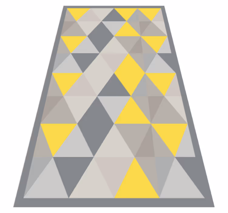 šedé a žluté trojúhelníky Geometrický vinylový koberec - TenStickers