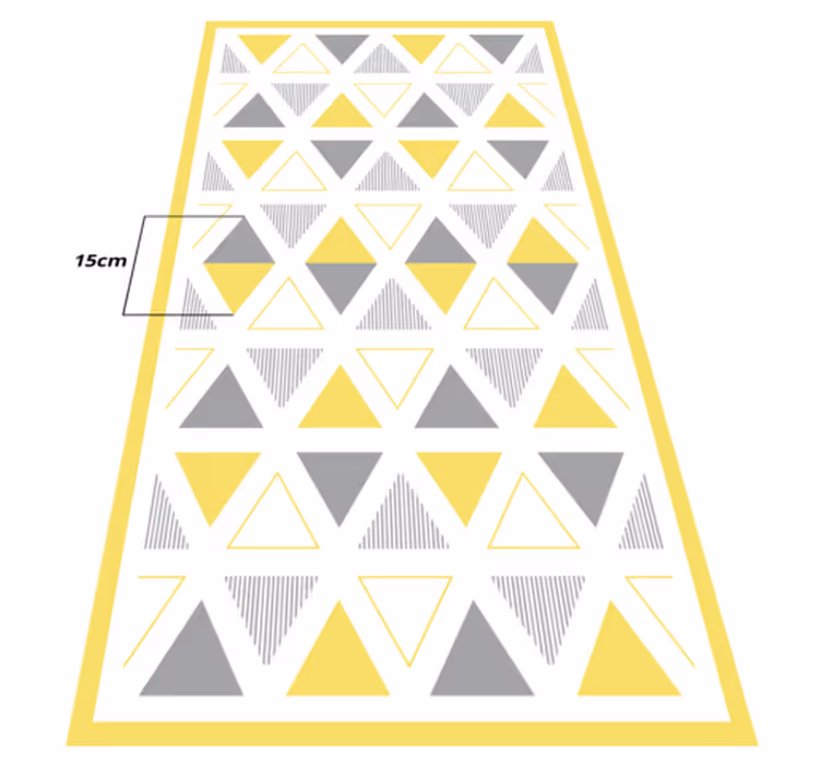žlutý trojúhelník vzor Geometrický vinylový koberec - TenStickers