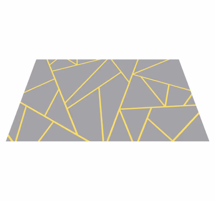 Moderní žlutá a šedá Geometrický vinylový koberec - TenStickers