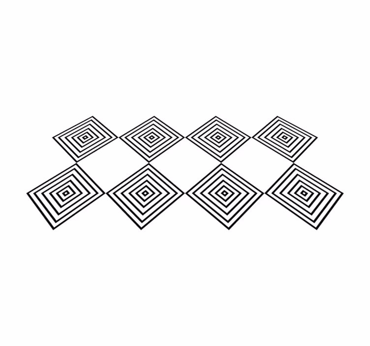 Soustředné čtverce Geometrický vinylový koberec - TenStickers