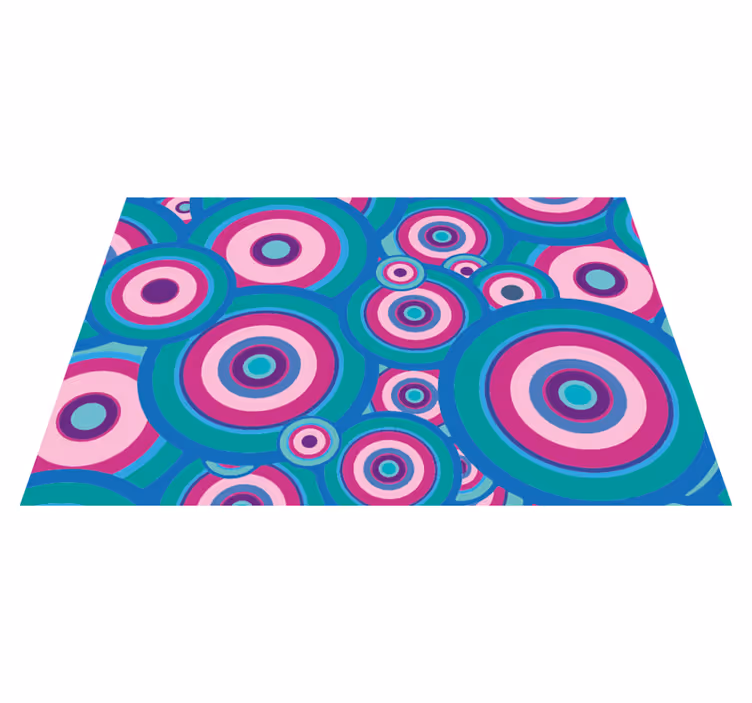 Barevné kruhové motivy Geometrický vinylový koberec - TenStickers