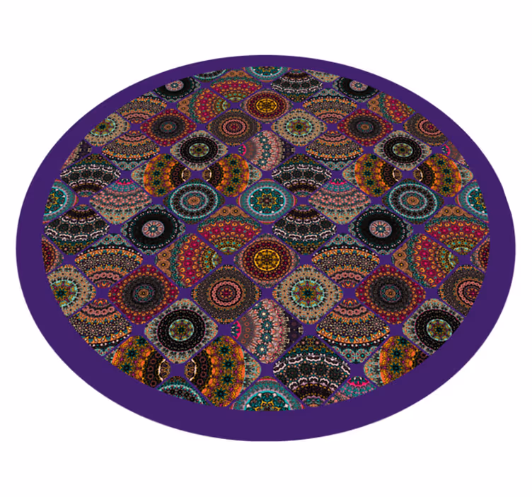 Barevné kruhové vzory Mandala vinylový koberec - TenStickers