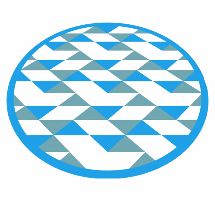 Modré a zelené prvky Geometrický vinylový koberec - TenStickers