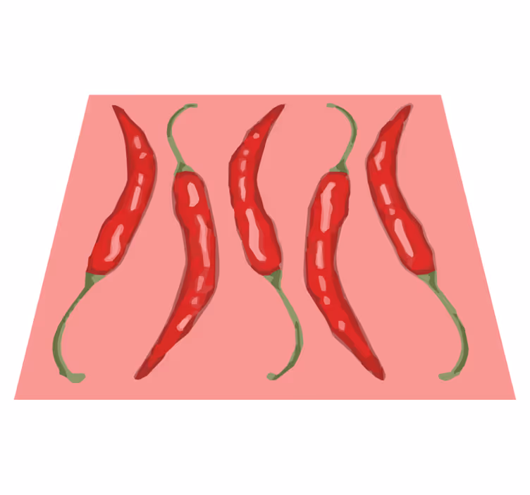 červené chilli papričky Kuchyňský vinylový koberec - TenStickers