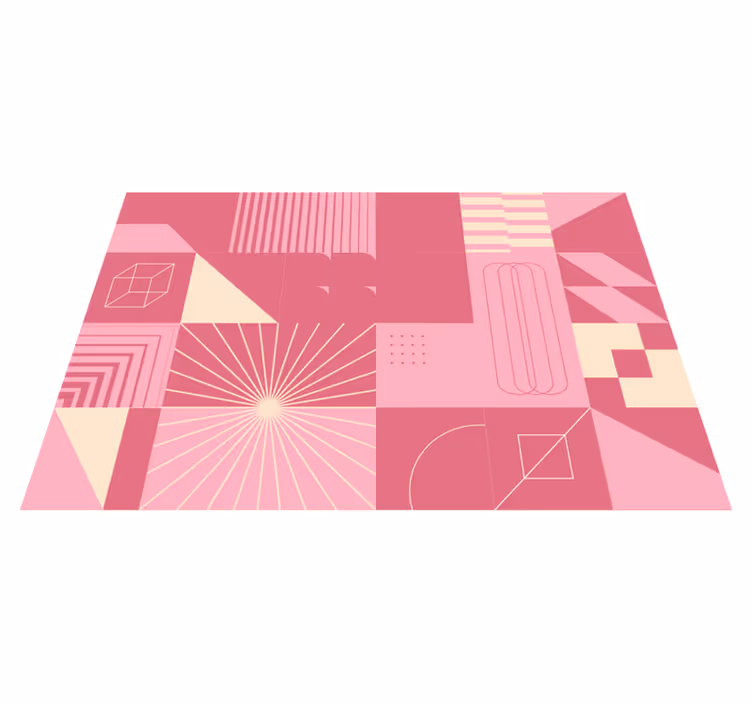 Geometrické růžové vzory Moderní vinylový koberec - TenStickers