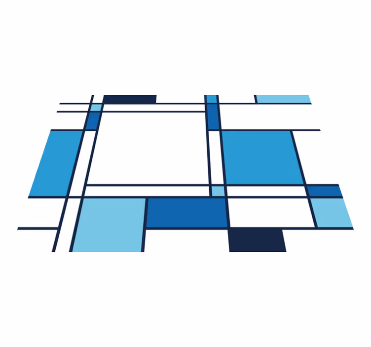 Modrý geometrický motiv Moderní vinylový koberec - TenStickers