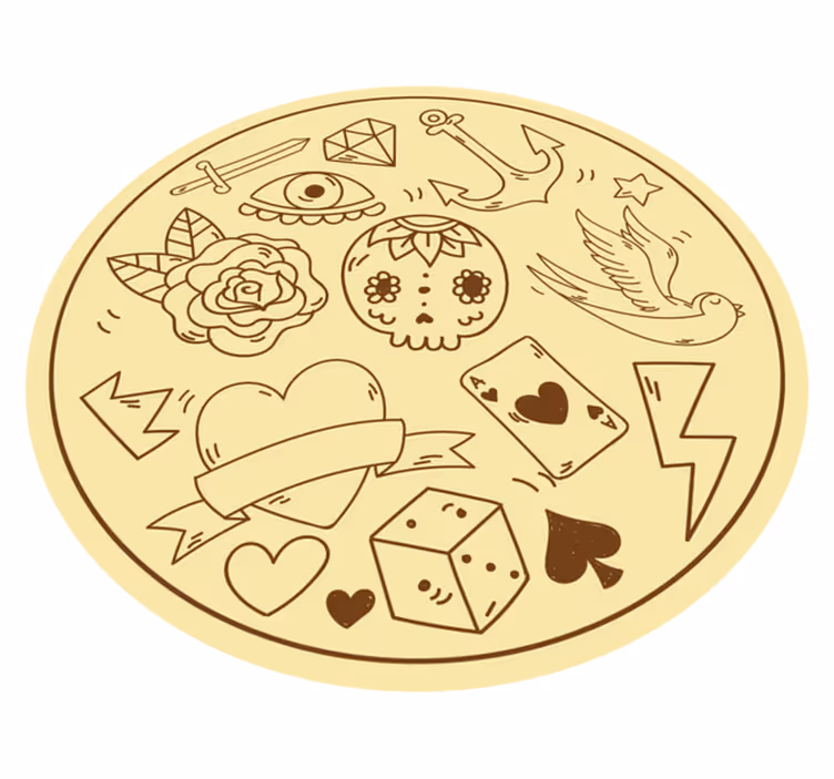 Tetovací symboly Vinylový koberec pro teenagery - TenStickers