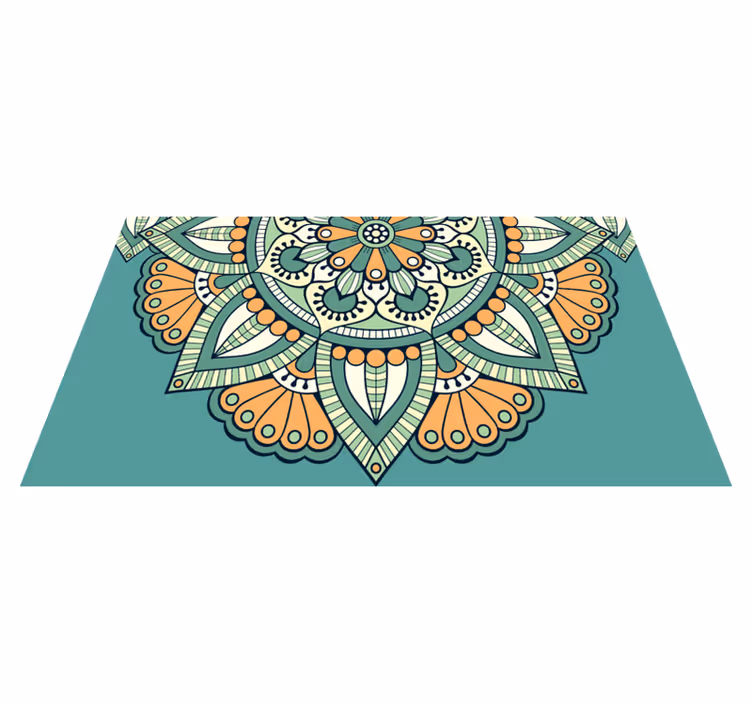 Napůl květinový motiv Mandala vinylový koberec - TenStickers