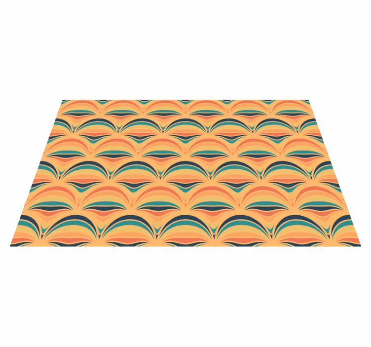Barevné vlnové vzory Vintage vinylový koberec - TenStickers