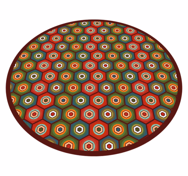 šestihranný barevný vzor Geometrický vinylový koberec - TenStickers