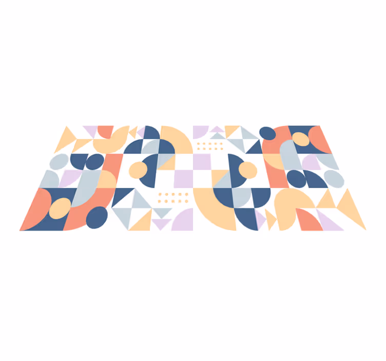Abstraktní tvary hrají Geometrický vinylový koberec - TenStickers