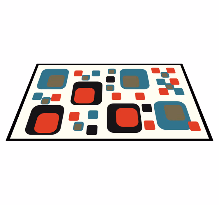 Barevné abstraktní čtverce Geometrický vinylový koberec - TenStickers
