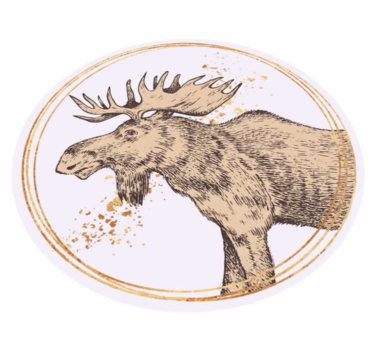 Majestátní losí ilustrace Zvířecí vinylový koberec - TenStickers