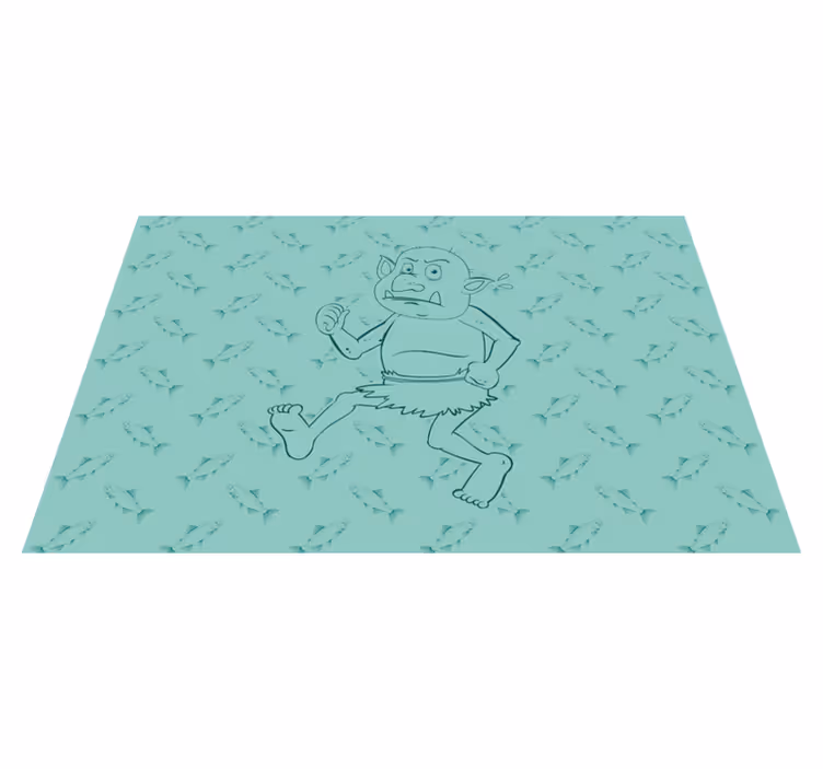 Norský troll drží lososí etnický koberec - TenStickers