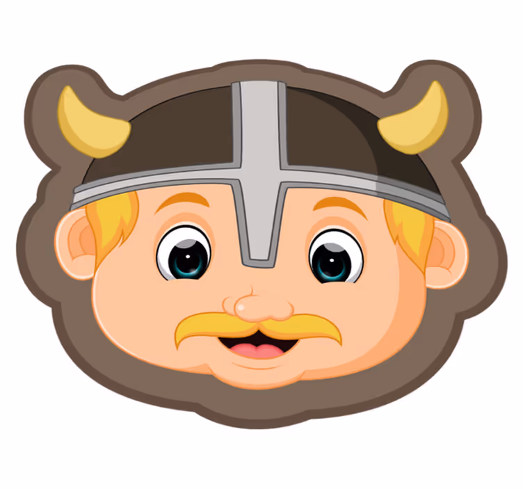 Vtipně vypadající viking s etnickým koberečkem helmy - TenStickers