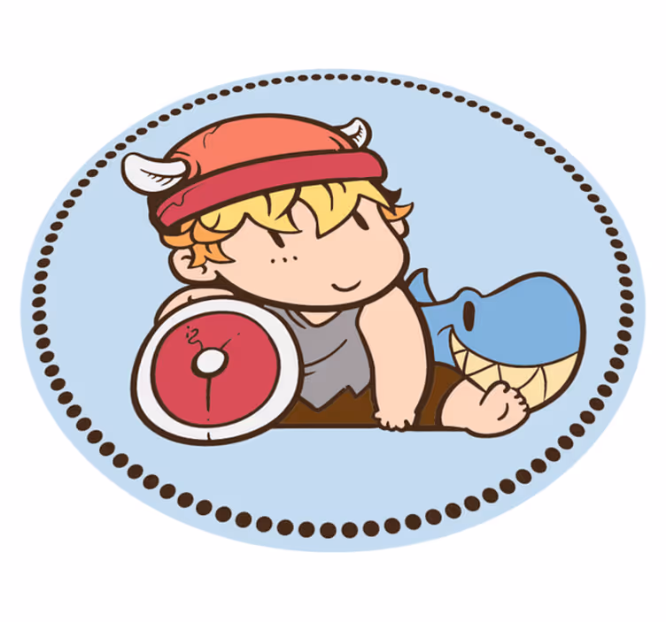 Dítě vikingský válečník Vinylový koberec pro děti - TenStickers