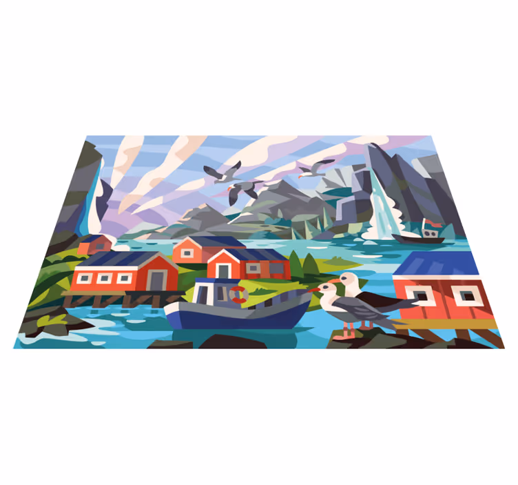 Norské pobřeží Přírodní vinylový koberec - TenStickers