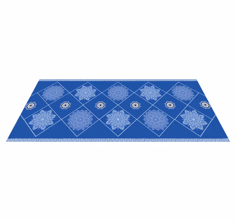 Modrý mandaly patchwork dlaždice koberec - TenStickers