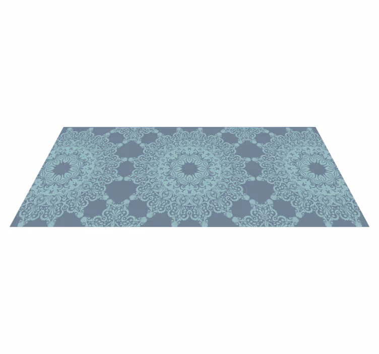 Elegantní modrý vzor Mandala vinylový koberec - TenStickers