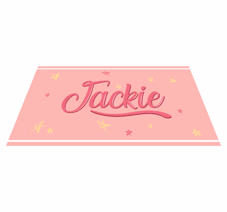 Růžové jméno s hvězdičkami Vinylový koberec pro teenagery - TenStickers