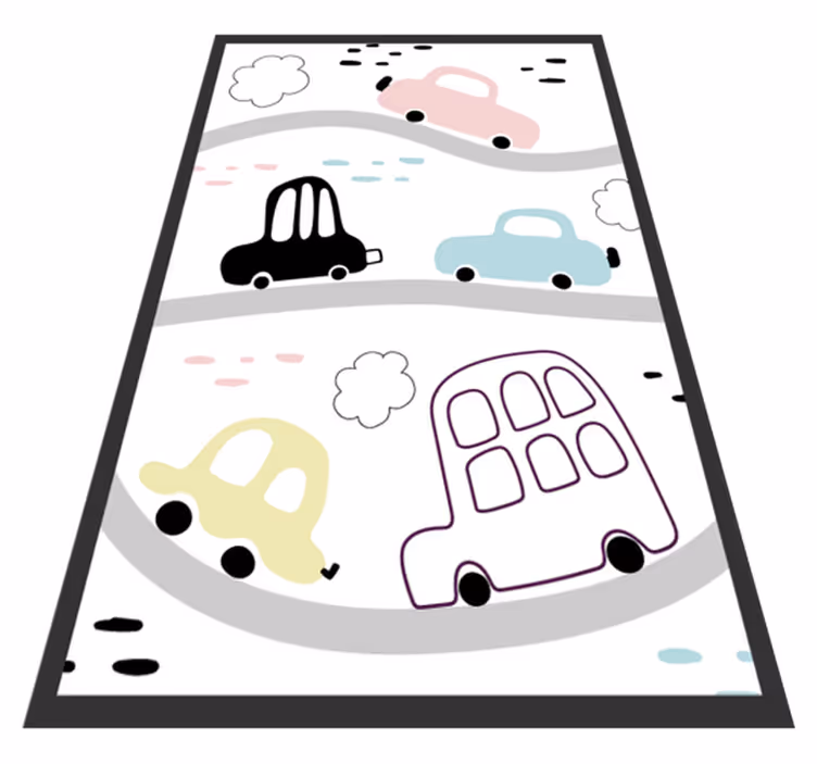Dětská vozidla a silnice dětský vinylový koberec - TenStickers