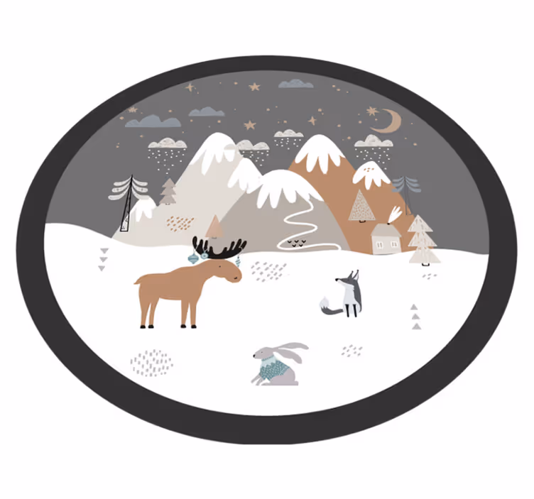 Dětský vinylový koberec severské krajiny a zvířat - TenStickers