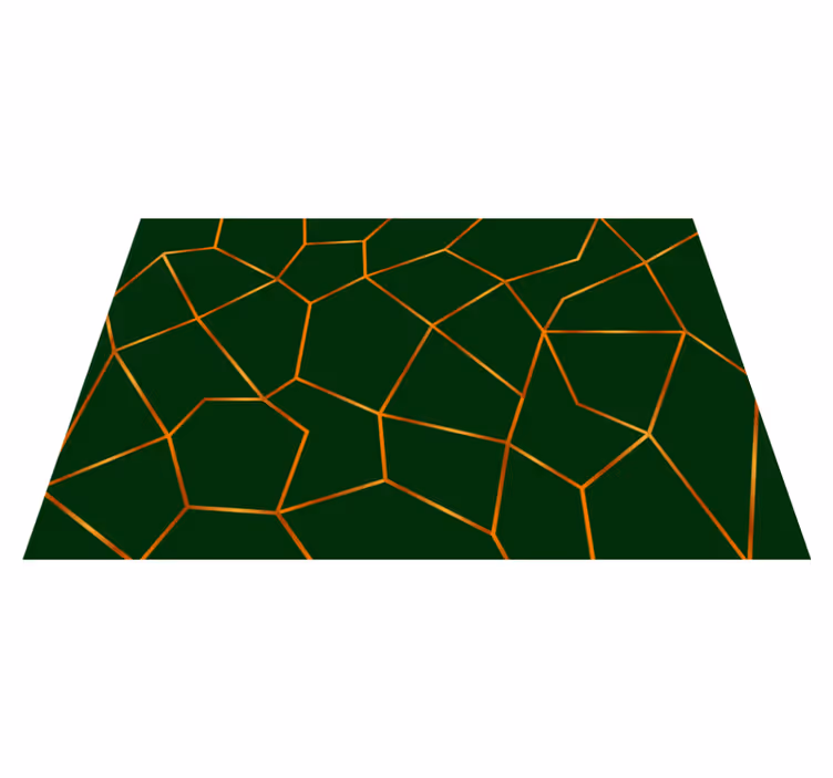 Zelený geometrický vzor Mramorový vinylový koberec - TenStickers