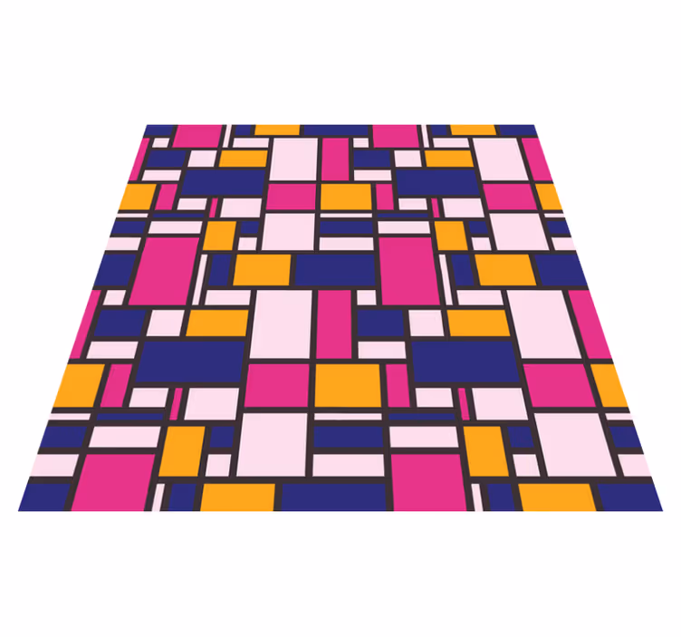 Geometrický vinylový koberec barevné bloky - TenStickers