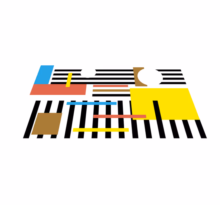 Barevné pruhované vzory Moderní vinylový koberec - TenStickers