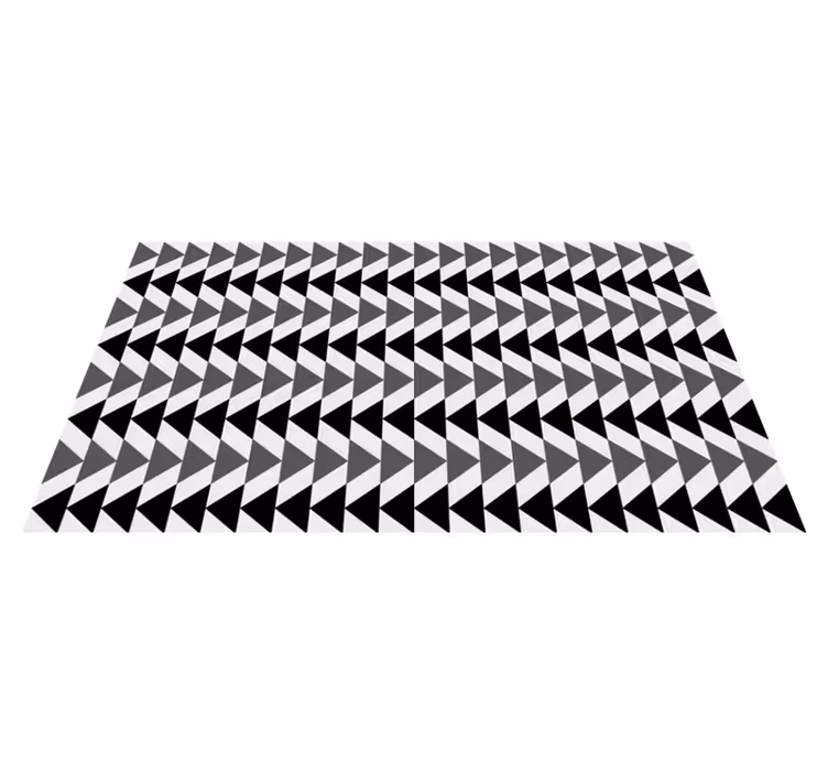 Geometrický vinylový koberec šedý trojúhelníkový vzor - TenStickers