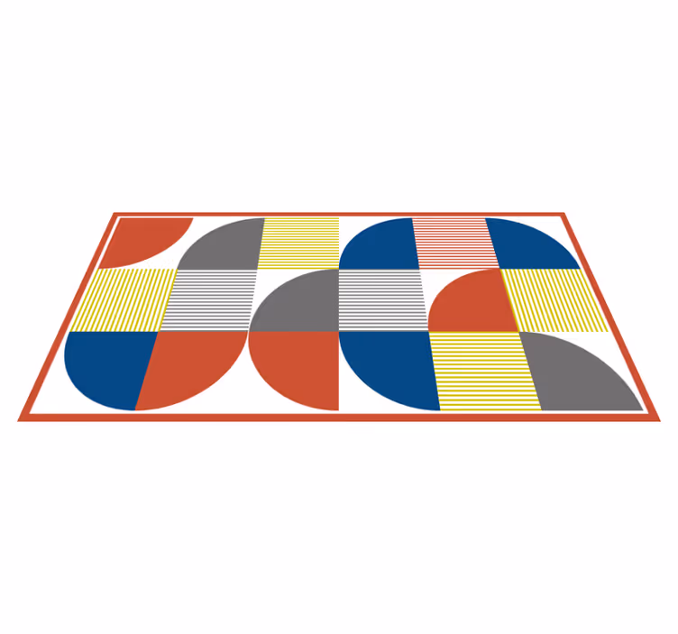 živé abstraktní postavy Geometrický vinylový koberec - TenStickers